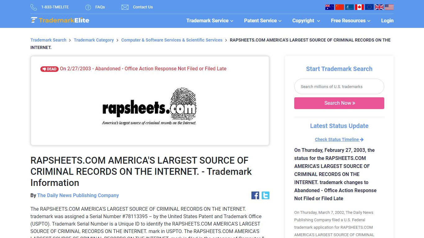RAPSHEETS.COM AMERICA'S LARGEST SOURCE OF CRIMINAL RECORDS ON THE ...