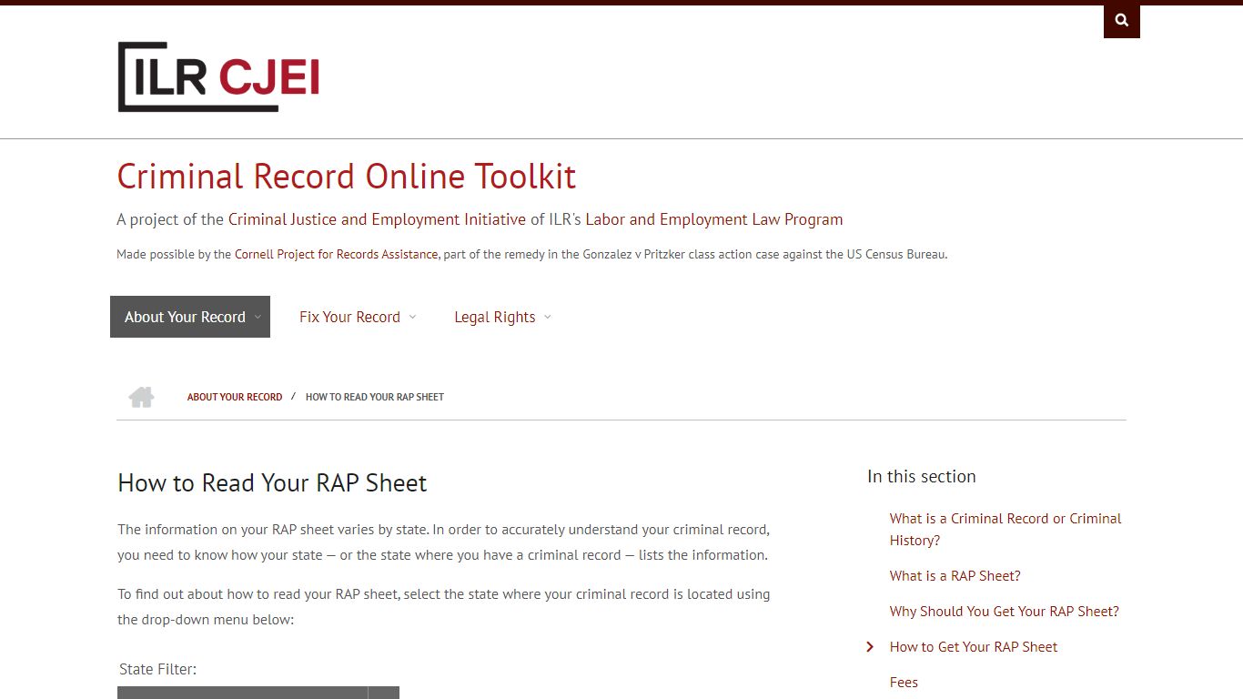 How to Read Your RAP Sheet | Criminal Justice and Employment Initiative